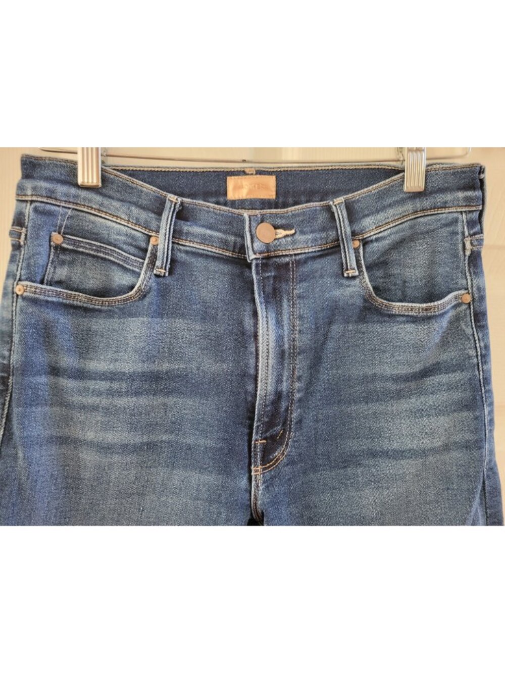 Mother The Lil Doozy Fray Jeans 30 Petite Scorchin Hot Mid Rise Flare leg denim - Picture 4 of 13